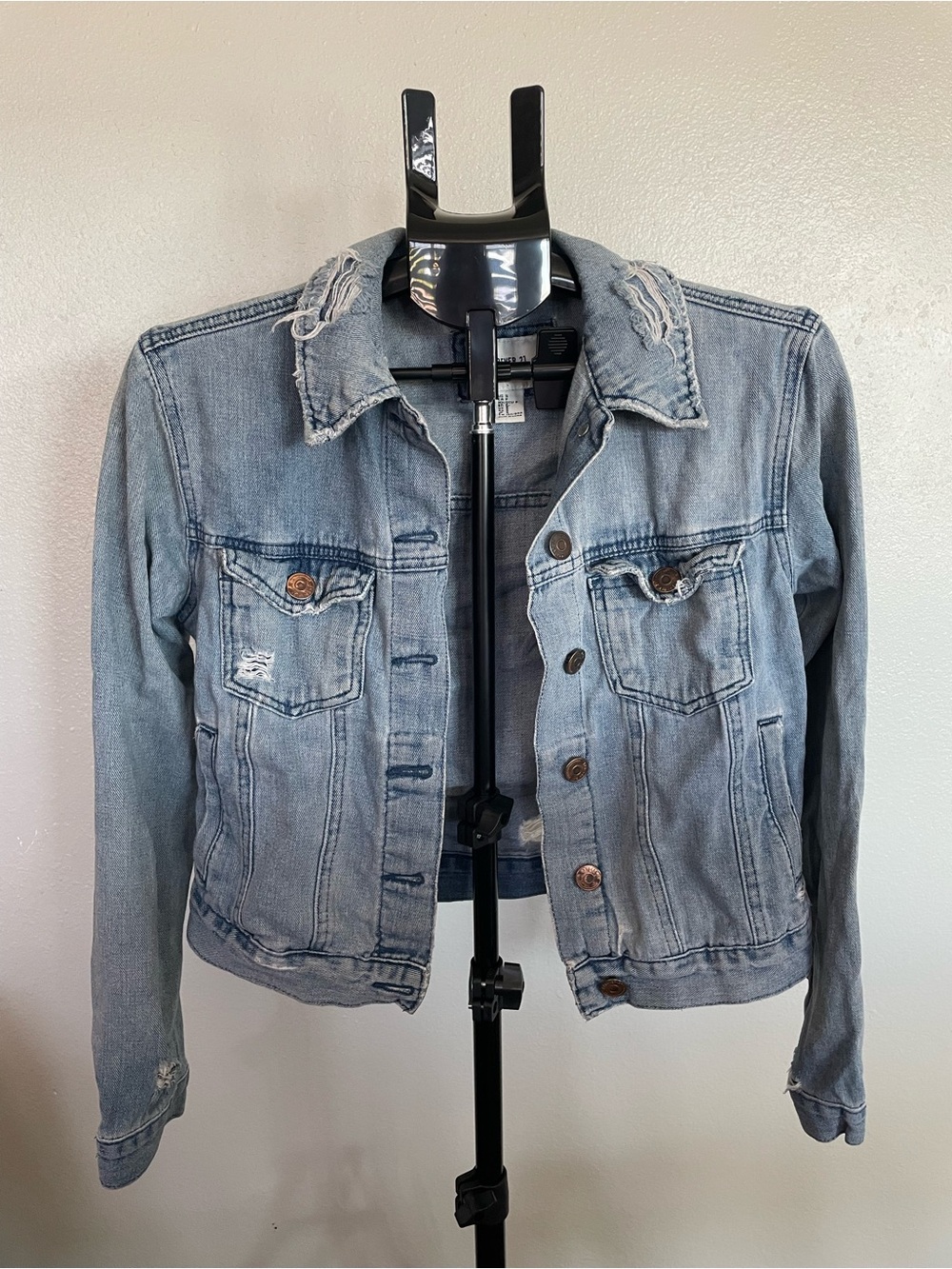 Light Blue Distressed Denim Jacket
